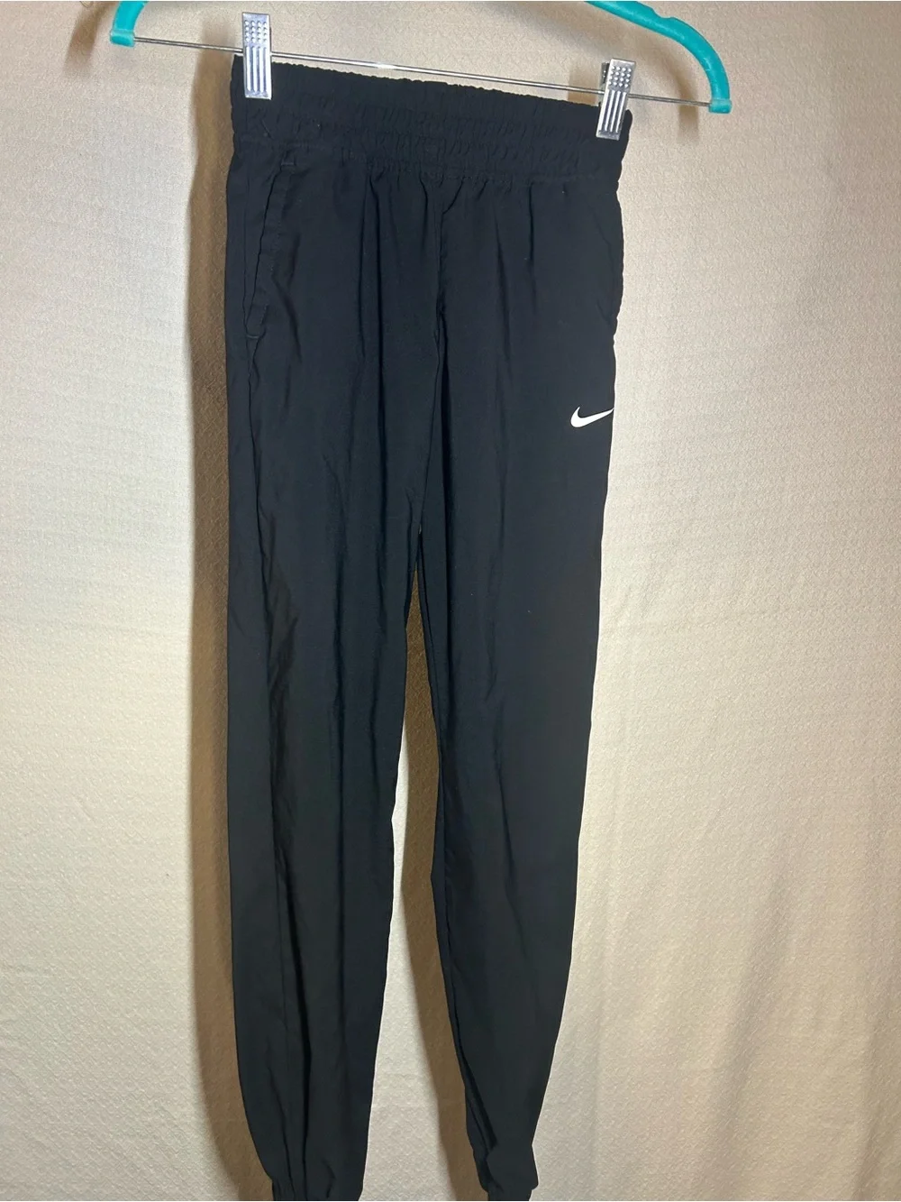Nike Black Kids Jogger Sweatpants with White Swoosh